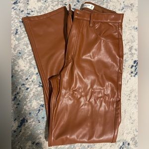 Abercrombie & Fitch Brown Leather High Rise Pants (size 10)